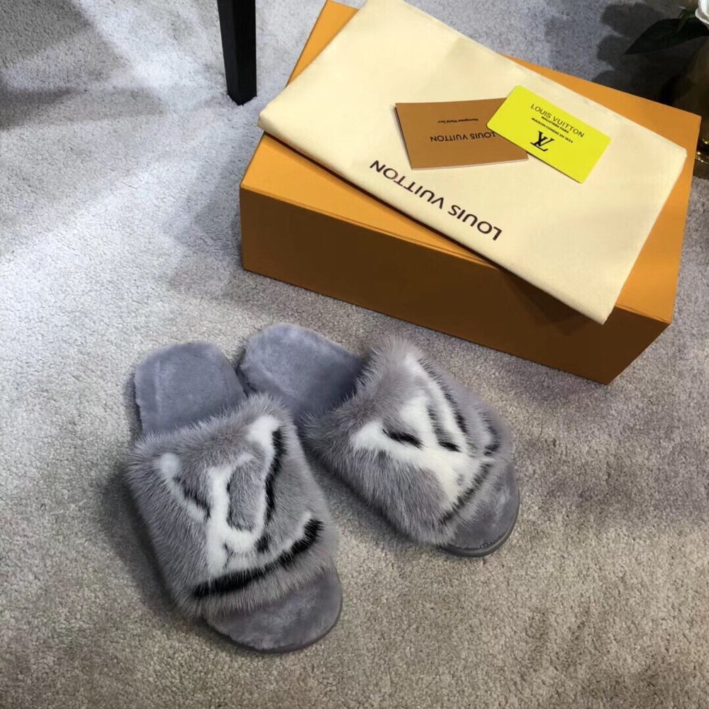 Louis Vuitton Fur Slide