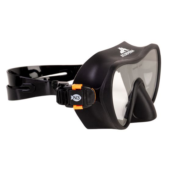 Маска Scorpena N3 безрамная черная