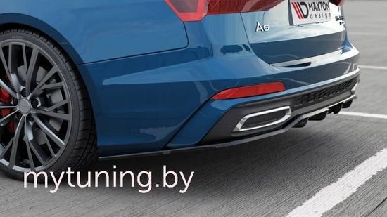 Сплиттер бампера заднего для AUDI A6 C8 Avant S-Line 19-...