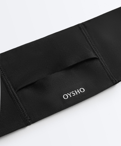 Oysho Спортивная светоотражающая повязка для волос 7 см с регулировкой, черный