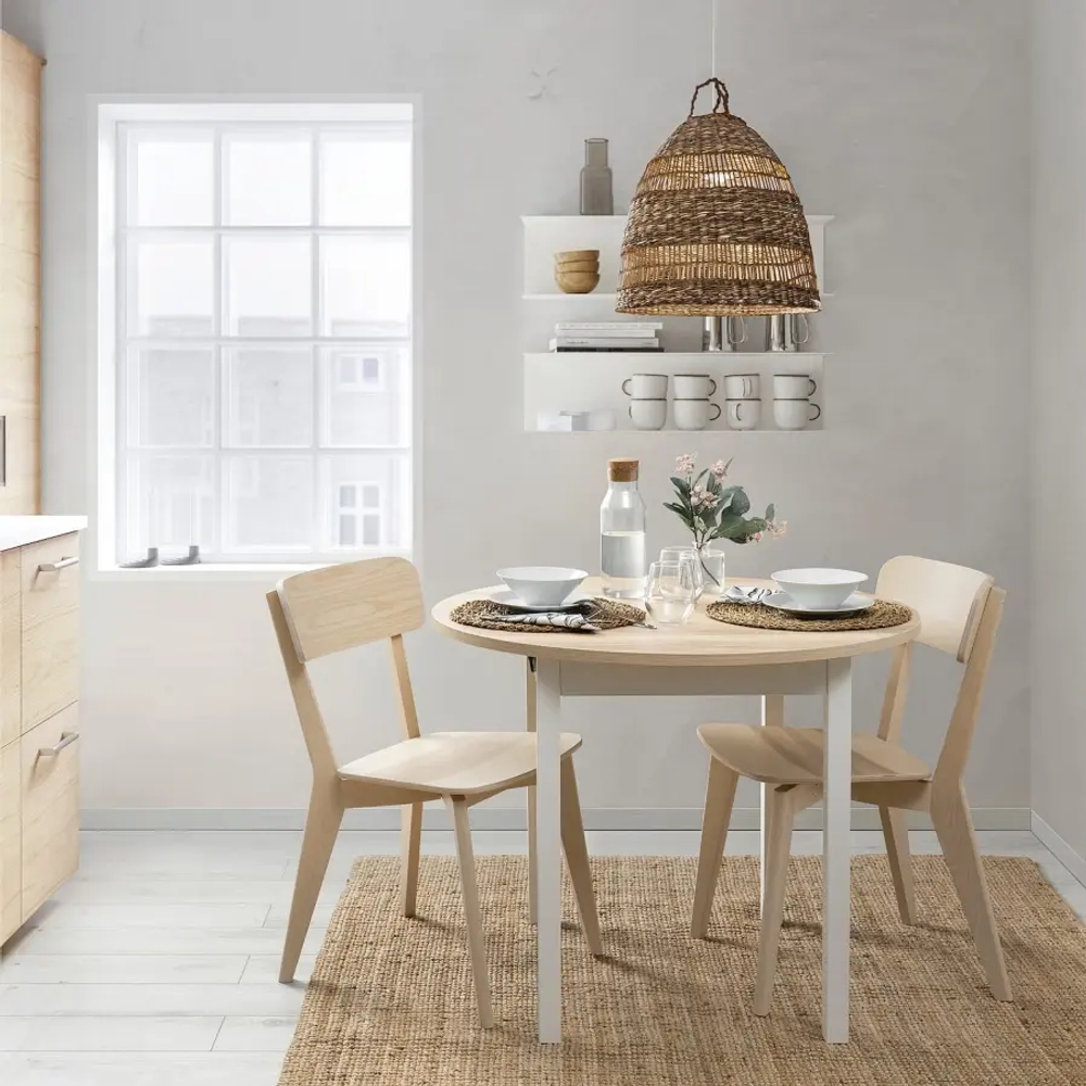 Раздвижной стол - IKEA GAPERHULT/ГАПЕРХУЛЬТ ИКЕА, 90/120х75 см, светло-коричневый/белый