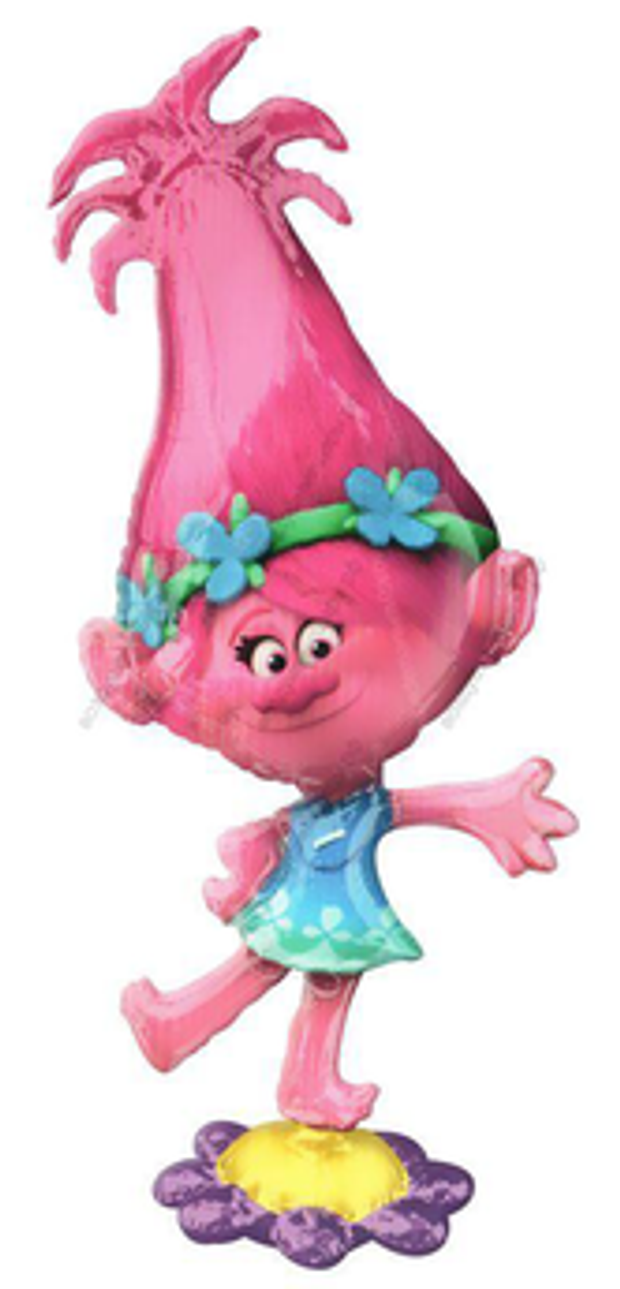 AN Шар-фигура ходячая, фольга, "Тролли. Розочка" (AN), 23"/58 см х 58"/147 см (БГ-)