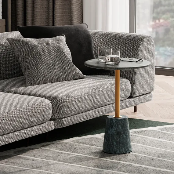 Столик кофейный Gryd, Ø40х54 см, серый мрамор