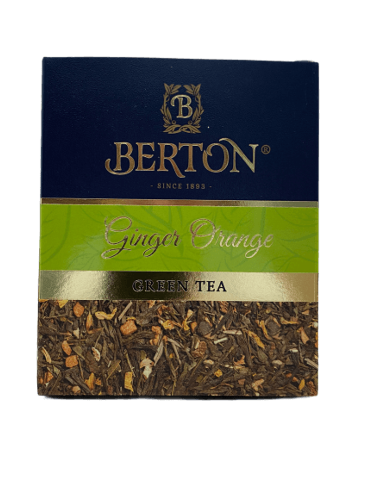 Чай зеленый Berton Имбирный апельсин в пакетиках на чашку, 20 шт.