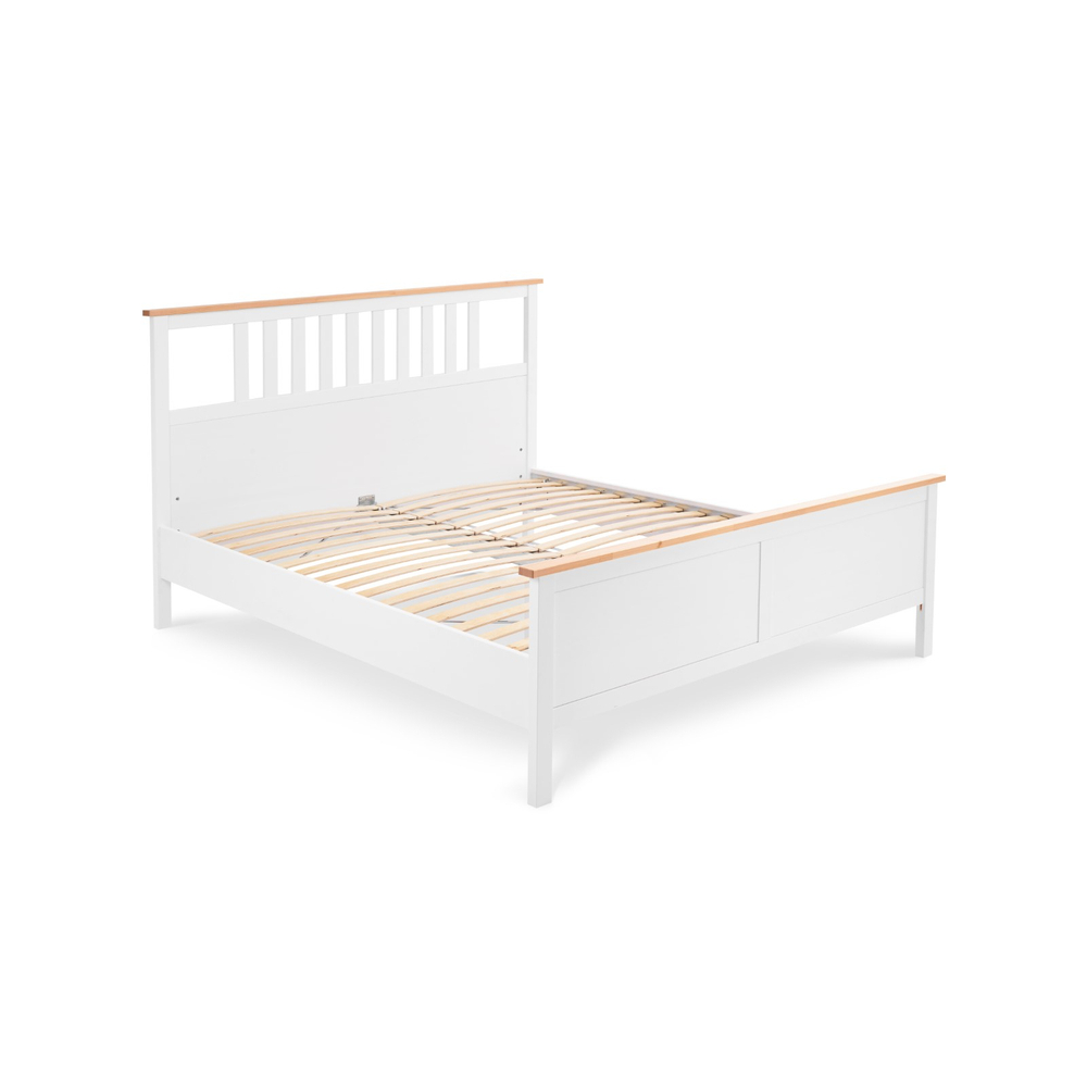 Двуспальная кровать, КЫМОР (HEMNES), 180х200 см, белый/светло-коричневый