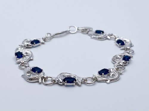 Браслет из серебра/Белый/С фианитом