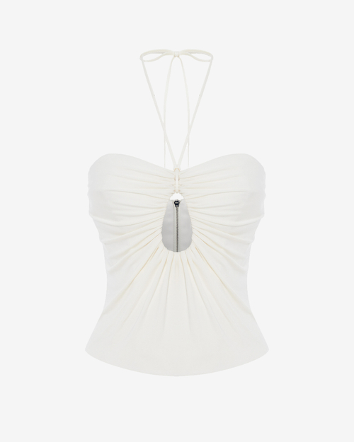 Топ корсетного типа из трикотажа со сборкой