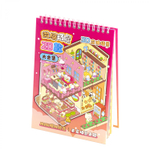 Румбокс, наклейки для творчества - антистресс блокнот, 140*195 мм, "Медвежата", розовый, MINI, 3D стикеры, 20 комнат, в комплекте пинцет, пакет с европодвесом