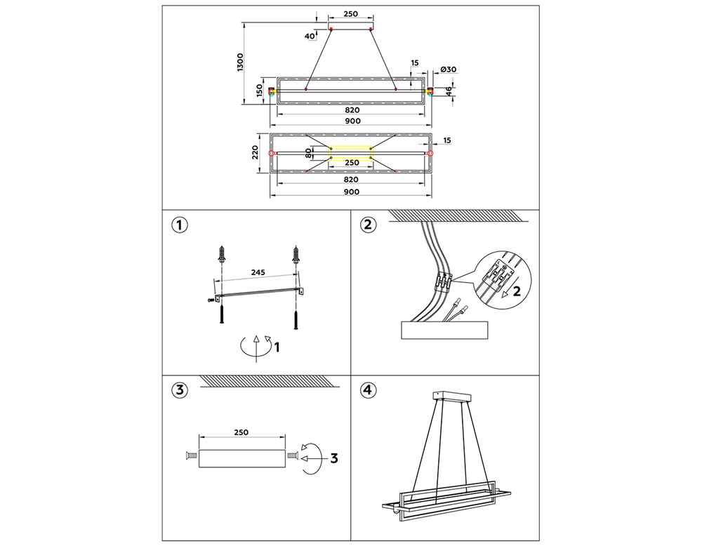 Ambrella Подвесной светодиодный светильник LineTech FL5735