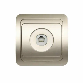 Компьютерная розетка RJ45 1-местная шампань Марс SBE-02c-S1-RJ