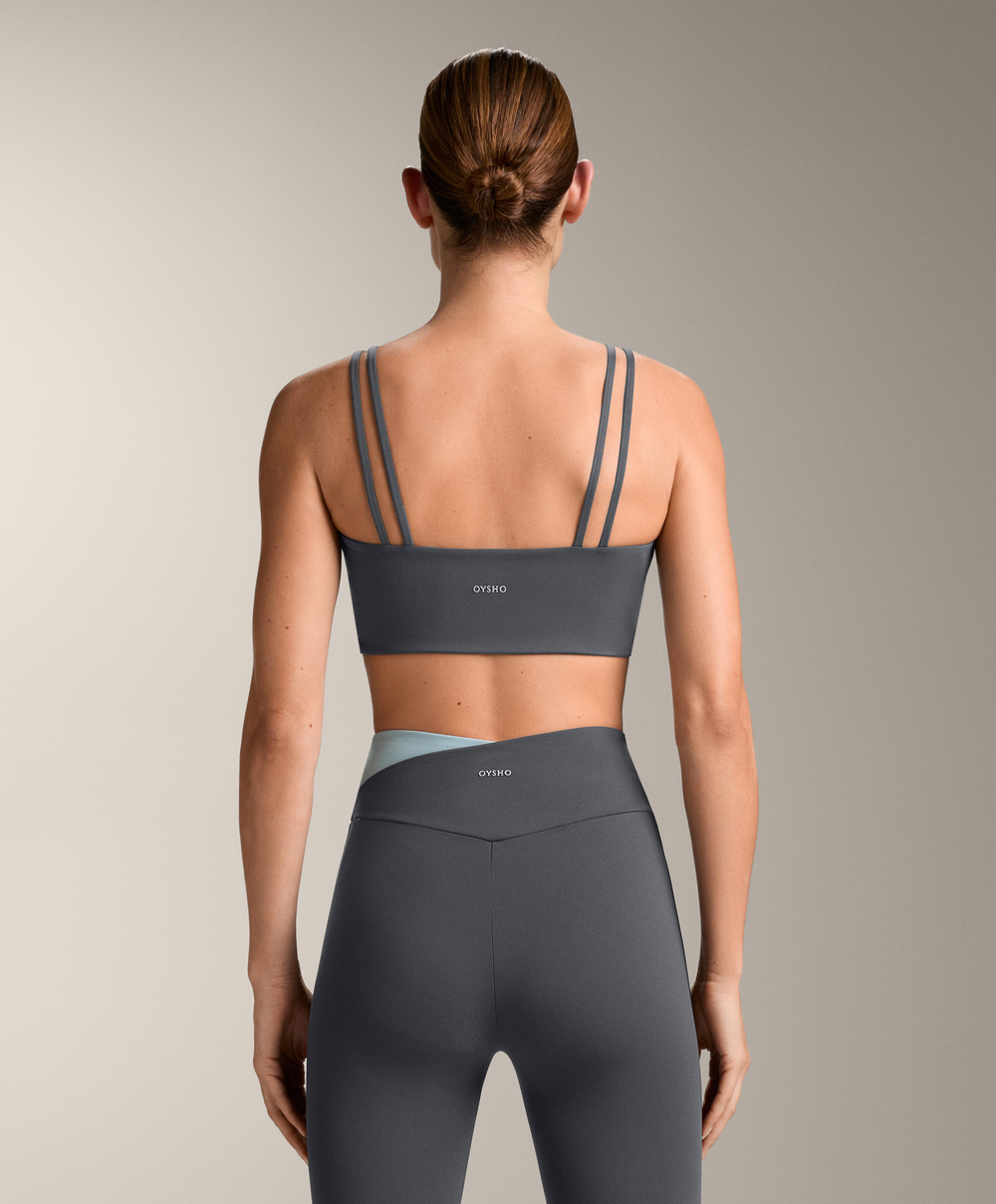 OYSHO Спортивный бюстгальтер Comfortlux со средней степенью поддержки, асфальтовый