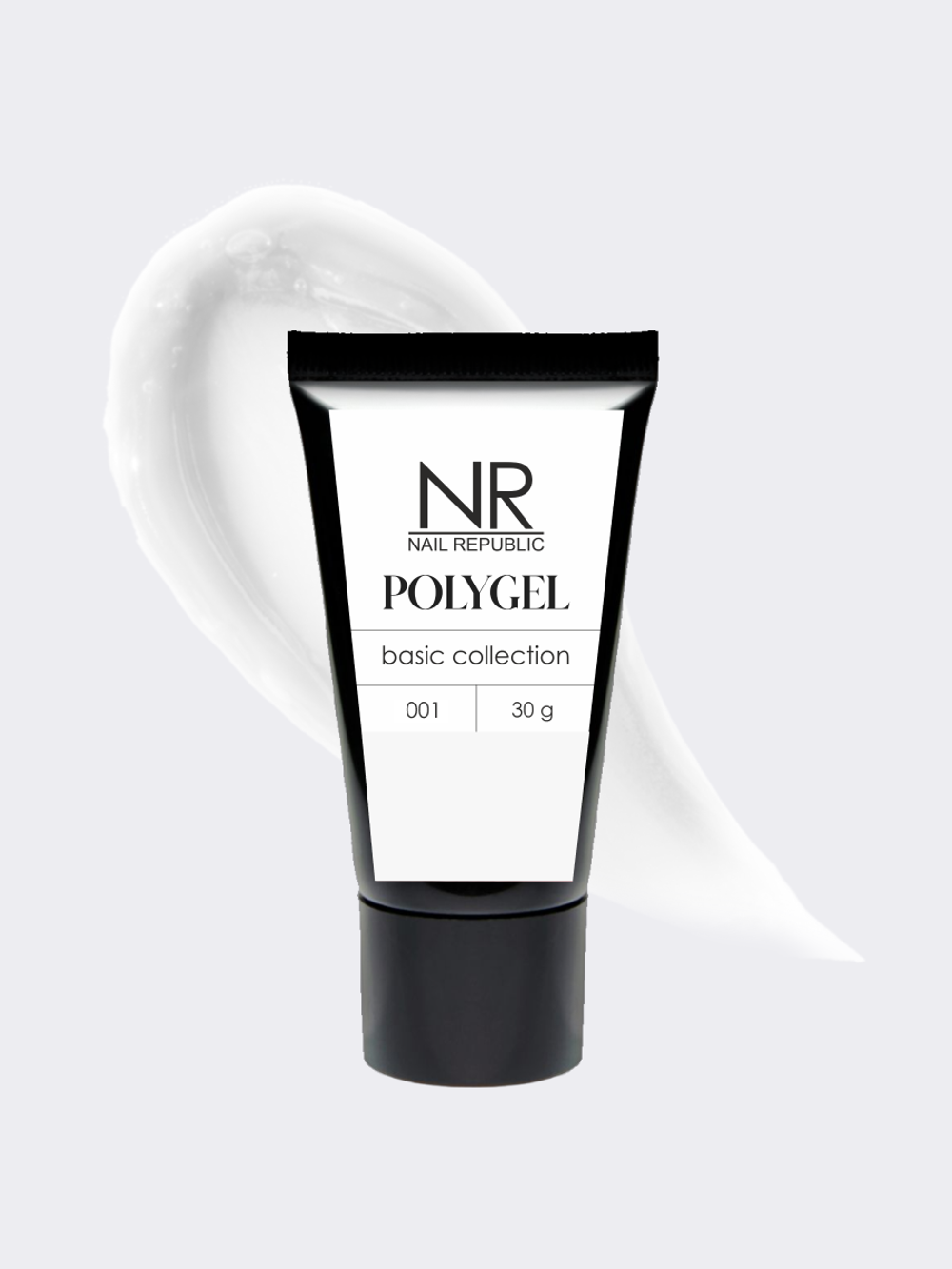 NR Polygel - Полигель для моделирования ногтей 001, молочный, 30гр