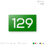Номер на дверь 129, табличка на дверь для офиса, квартиры, кабинета, аудитории, склада, зеленая 120х70 мм, Айдентика Технолоджи