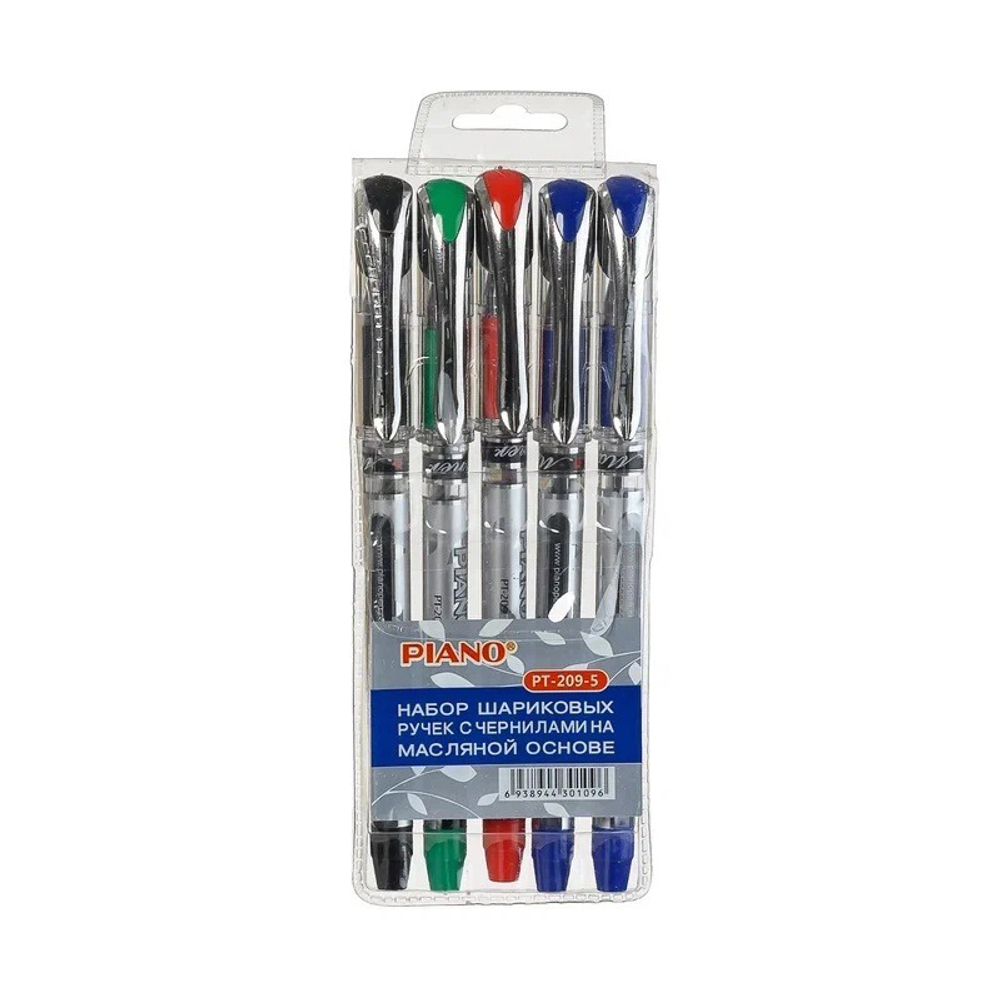Ручка шариковая, масляная, Piano, 4 цвета чернил, серия "Manner", 5 шт