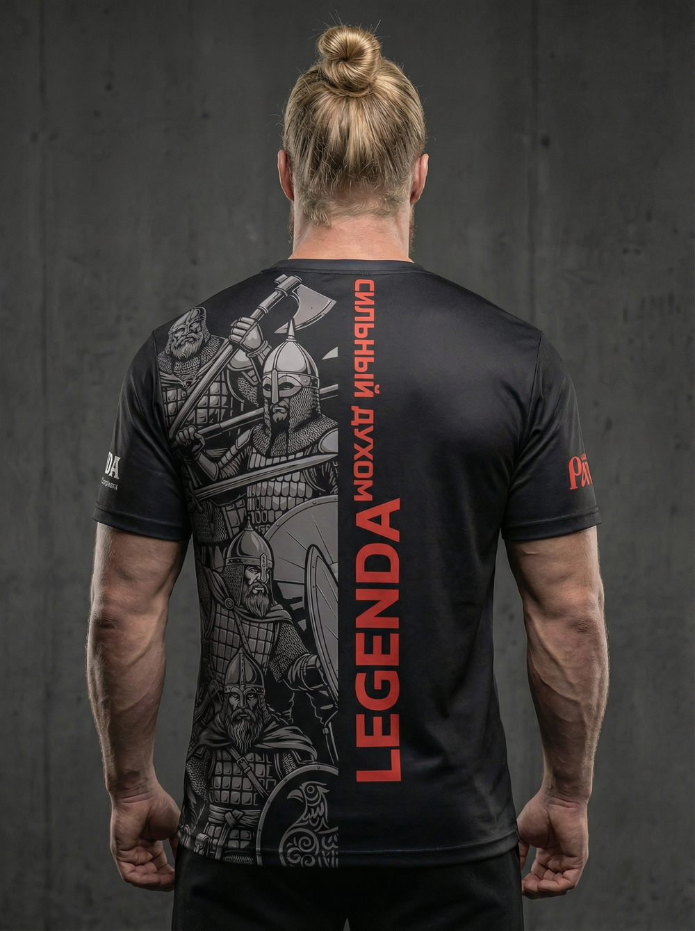Рашгард с коротким рукавом черный LEGENDA Рать2 красная