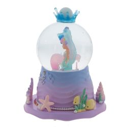 GAEM Фигурка декор "Русалка" в стекл шаре (муз, подсвет, вьюга, движ, 3xAAA н/п), D10 см, L15 W15 H20 см