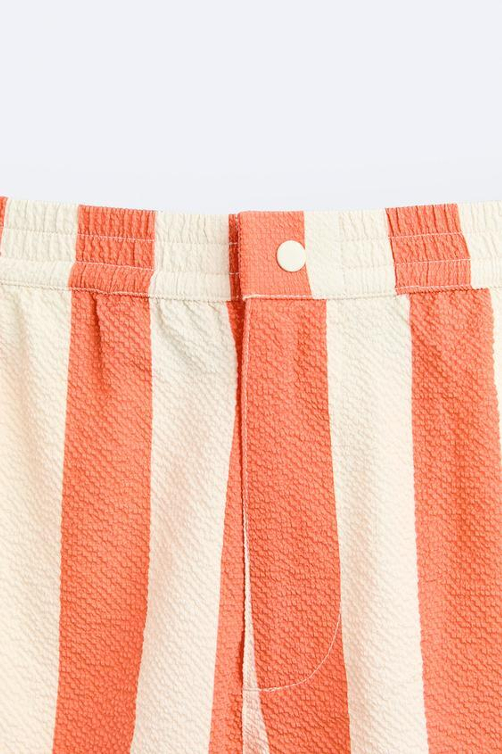 ZARA ПЛАВКИ КЛАССИЧЕСКОГО КРОЯ В ПОЛОСКУ, ОГНЕННО-КОРАЛЛОВЫЙ