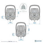Детская коляска Maxi-Cosi Leona² Oria 3 в 1 с автокреслом CabrioFix Essential graphite 1204204110 Twillic Graphite/1507470300 Luxe Twillic Truffle