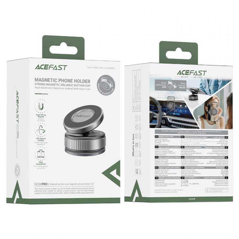 Подставка ACEFAST E27 manual suction cup magnetic Phone holder