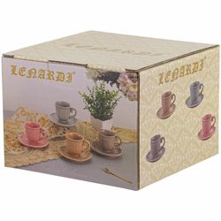 Lenardi 110460 Чашка с блюдцем 250 мл БАВАРИЯ серый в под.уп.(х36)Керамика