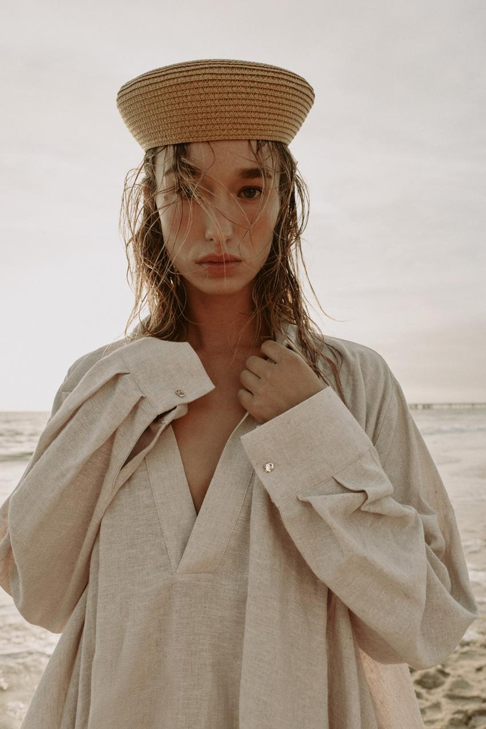 ZARA КЕПКА, СВЕТЛО-БЕЖЕВЫЙ