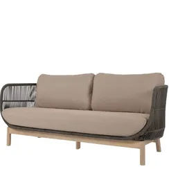 Трехместный уличный диван Catalina, зеленый корд, массив акации