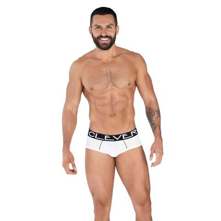 Мужские трусы брифы белые Clever Moda STRATEGY PIPING BRIEF 036201