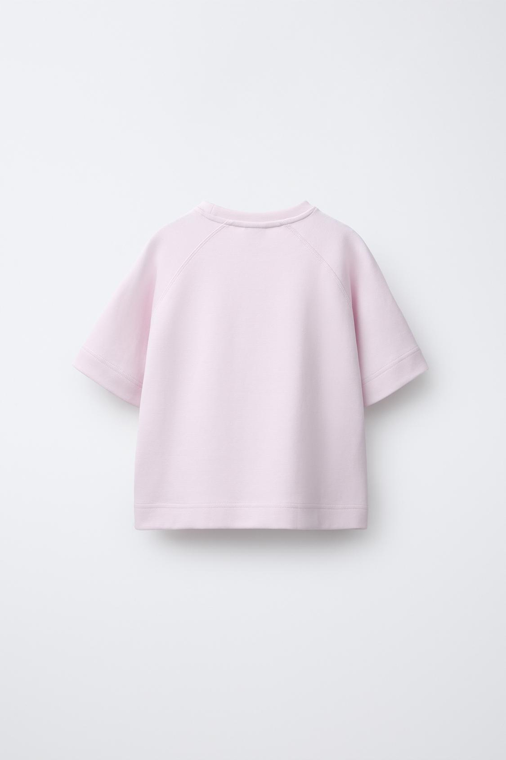 ZARA БАЗОВАЯ ФУТБОЛКА С РУКАВАМИ РЕГЛАН, РОЗОВЫЙ