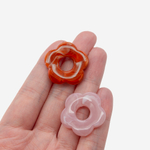 Подвеска "Незабудка", 26мм, алый акрил