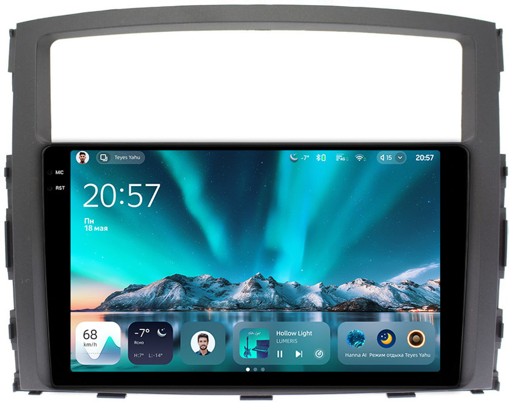 Магнитола для Mitsubishi Pajero 4 2006-2022 - Teyes CC4 монитор 9.2" 2K QLED на Android 14, Snapdragon 680, DSP, CarPlay, 4G SIM-слот