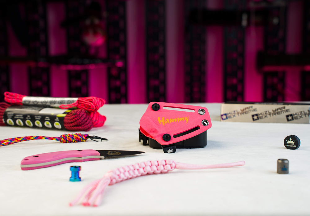 Туристический нож Hammy Niolox StoneWash G10 Pink Kydex