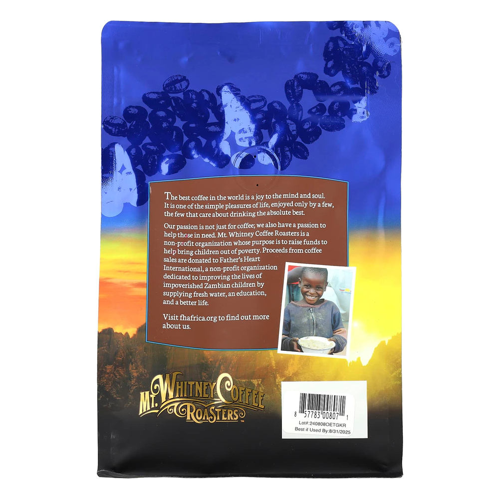 Mt. Whitney Coffee Roasters, Organic Ethiopia Guji, молотый кофе, средней обжарки, 340 г (12 унций)
