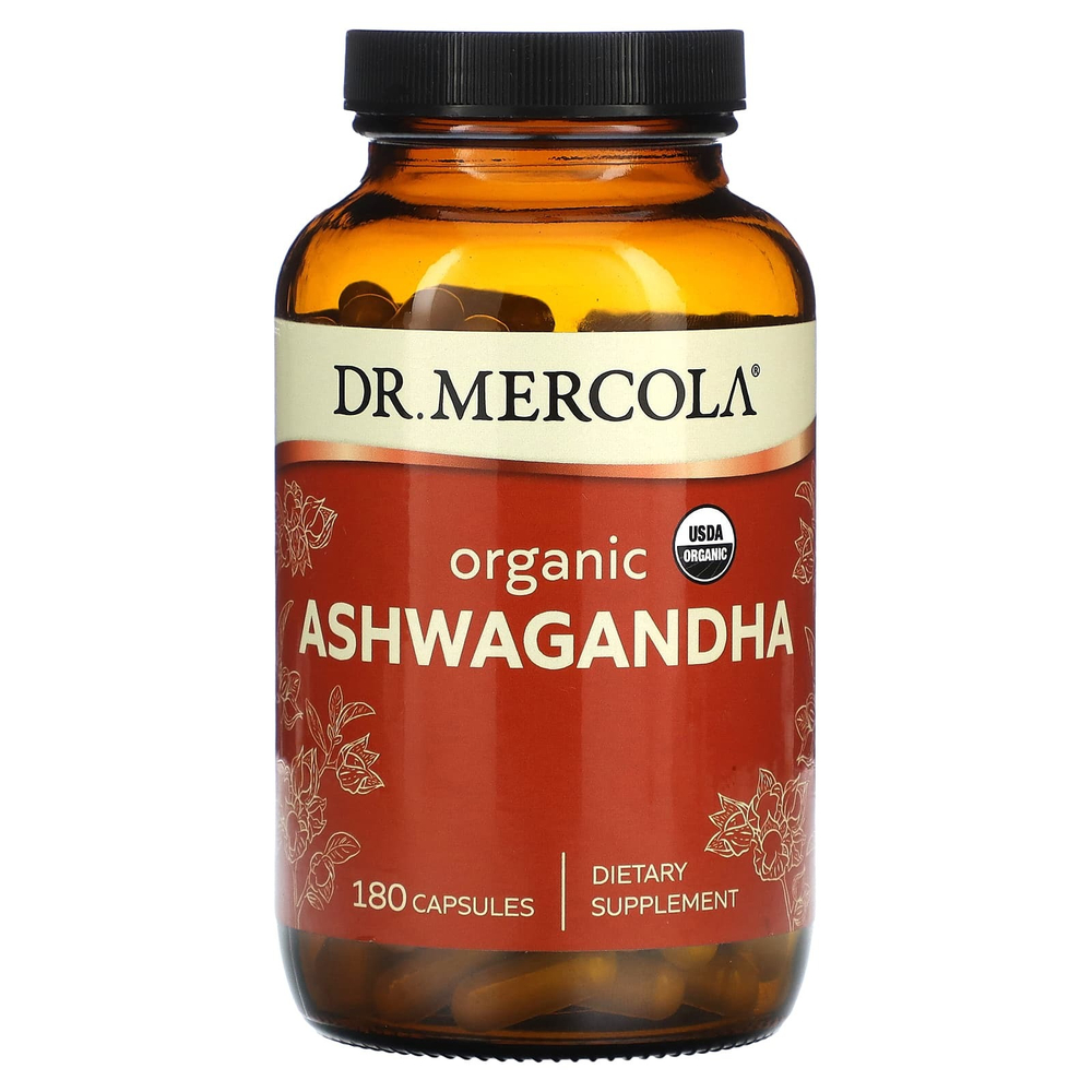 Dr. Mercola, органическая ашваганда, 180 капсул (400 мг в 1 капсуле)