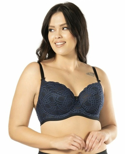 Красивый бюстгальтер Debora с чашками на тонком поролоне (Размер: 80G) (Цвет: темно-синий)