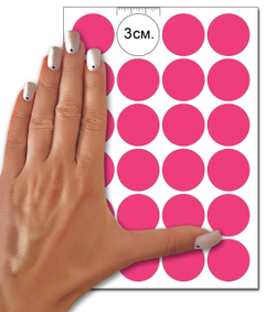 Темно-розовые виниловые наклейки для маркировки Policomprint М7, 30 мм.