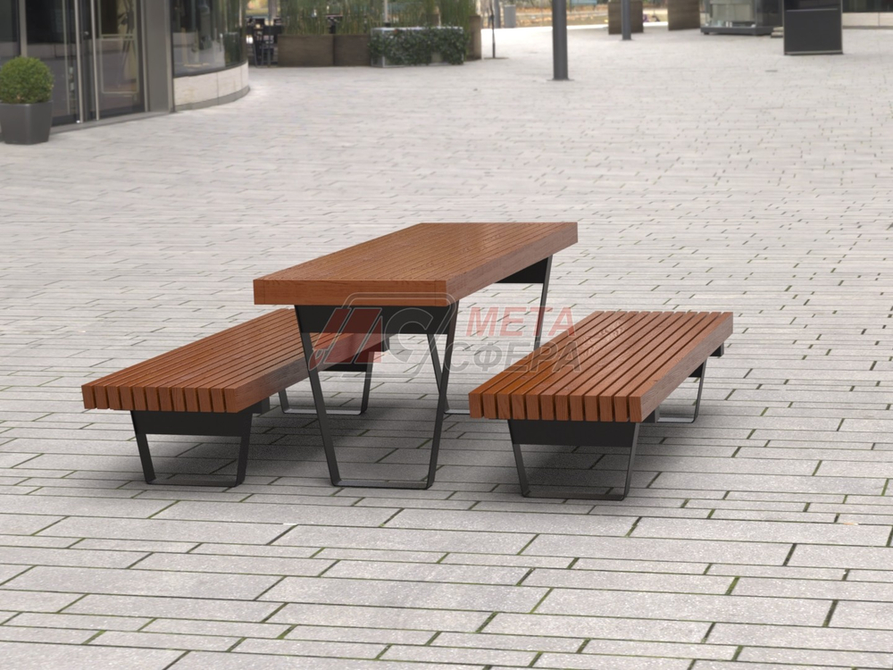 Стол уличный с лавками Rail Road 02