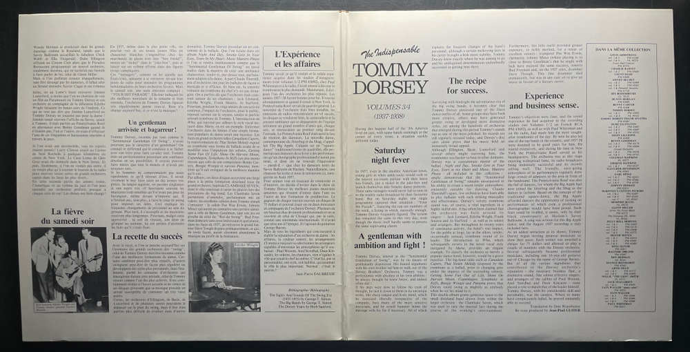 Tommy Dorsey ‎– The Indispensable Tommy Dorsey Volumes 3/4 (1937-1938) 2LP (Франция)