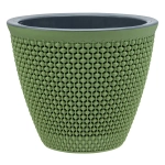 Кашпо для цветов пластиковое 3л d-19см «Ротанг» Оливковый