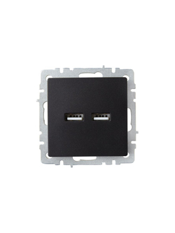 Розетка BRITE USB A+A 3.1А РЮ10-1-БрЧ механизм черн. IEK BR-U21-D31-K02