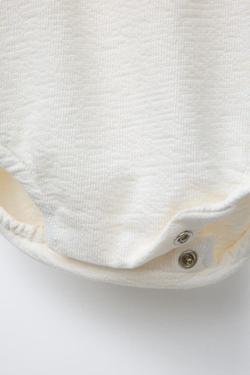 ZARA ПОЛЗУНКИ ИЗ МАХРОВОЙ С УЗОРОМ «МОРОЖЕНОЕ», СВЕТЛЫЙ ЭКРЮ