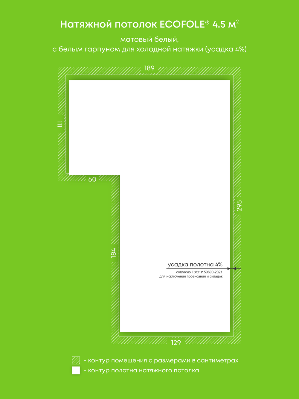 Натяжные потолки 4.6 м2, 4.5 м2