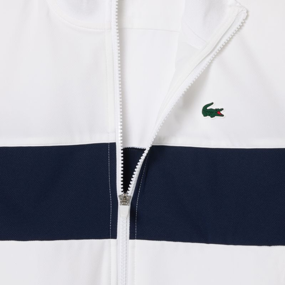 Женская теннисная куртка Lacoste Ultra-Dry Colourblock Stretch Tennis - white/navy blue