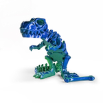 Динозавр-скелет Ти-Рекс (T-rex Dino) с косточкой, гибкая фигурка, сине-зеленый