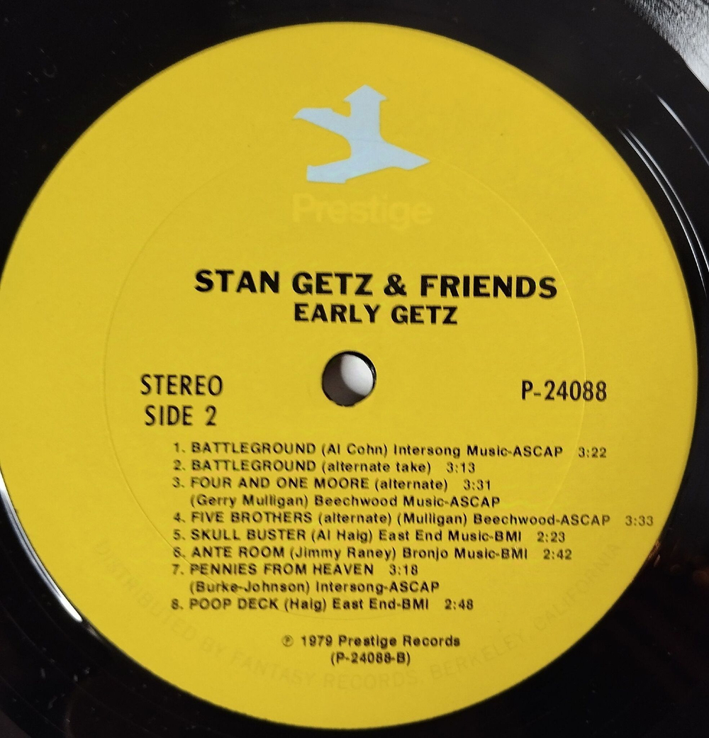 Винтажная виниловая пластинка LP Stan Getz and Friends Early (USA 1979)