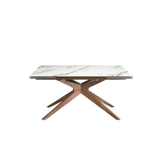 Прямоугольный раздвижной обеденный стол 1157 из керамики в отделке под мрамор Испания