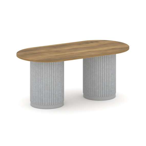 Felto Стол переговорный овальный PR.C.SPRG-006.D Сандал Янтарный/Металл Серый/Зимний Лес 1800*900*75