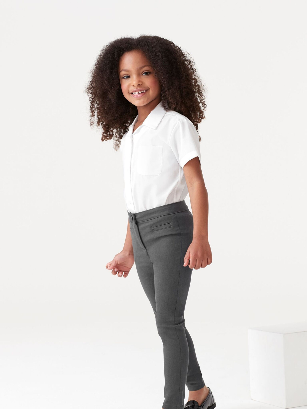 Брюки школьные узкие для девочки Next 322-512, Темно-серый