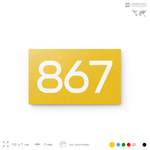 Номер на дверь 867, табличка на дверь для офиса, квартиры, кабинета, аудитории, склада, желтая 120х70 мм, Айдентика Технолоджи