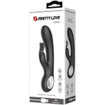 Перезаряжаемый вибратор изогнутой формы "Carina" с клиторальным стимулятором (Цвет: черный)