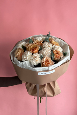 Букет розы и диантусы #87